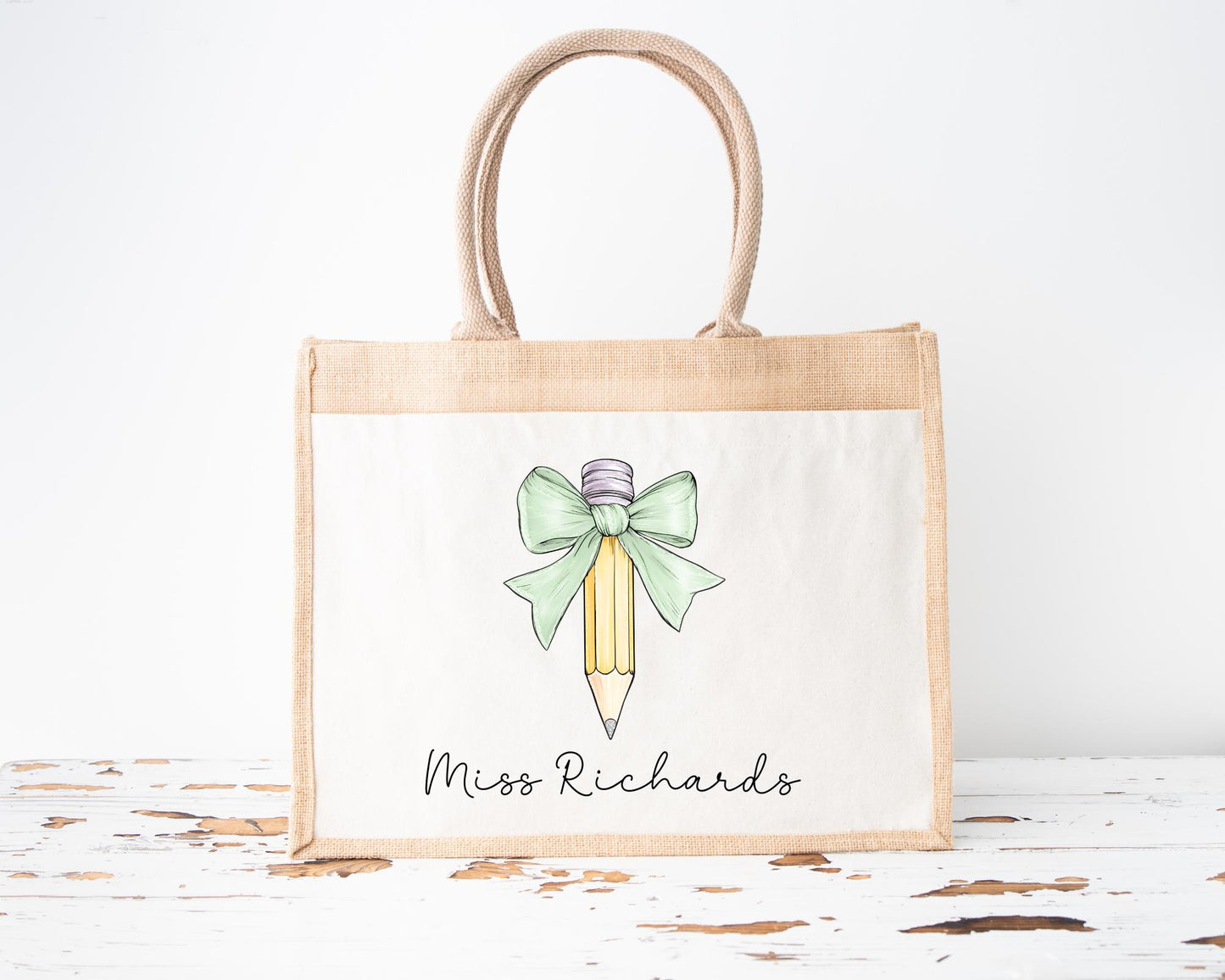 Personalised Teacher Jute Bag: End of Term Gift