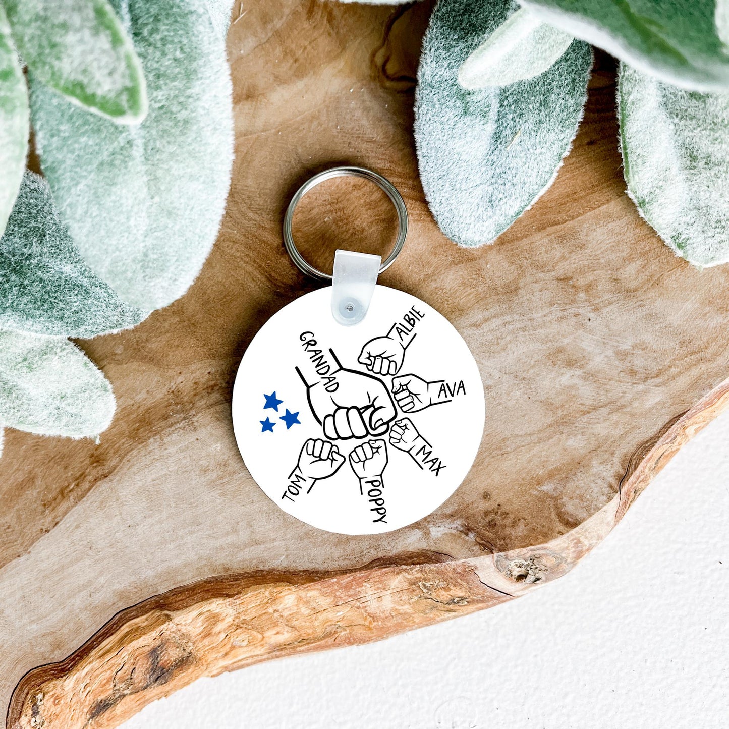 Father's Day Personalised Keyring Gift Daddy Dad Grandad Children Hands Birthday Keepsake