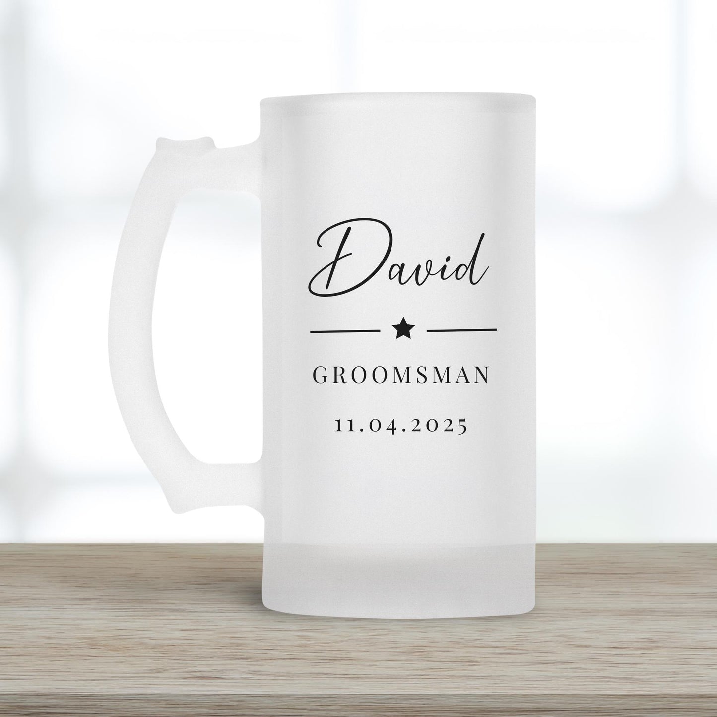 Groomsman Gift Beer Glass Personalised Best Man Father Of Bride Stag Party Wedding Drink Stein