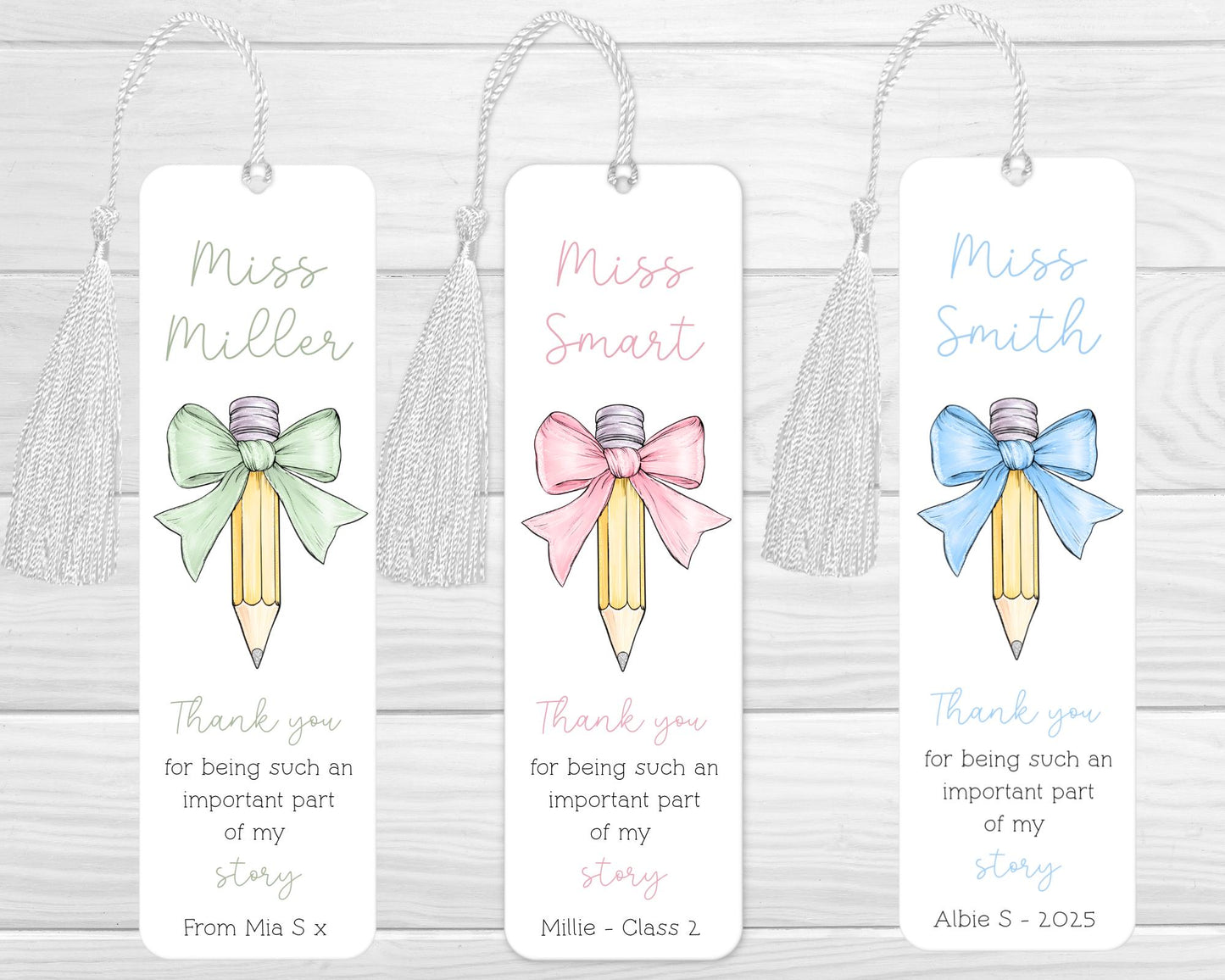 Personalised Teacher Bookmark: End of Term Gift