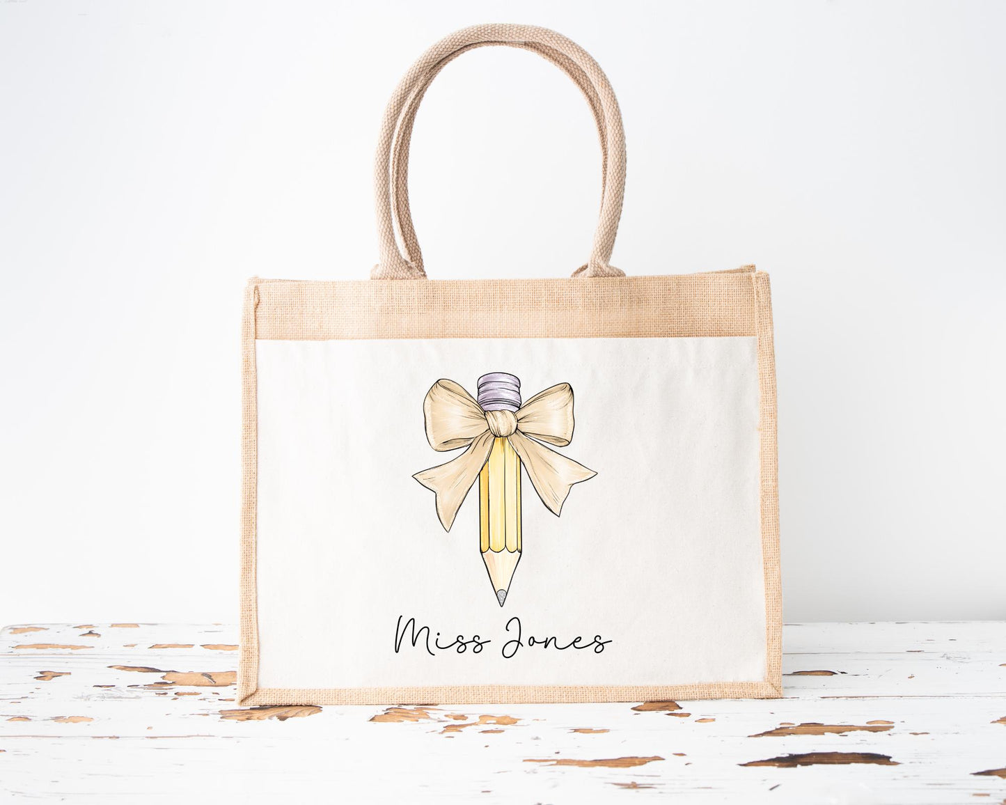 Personalised Teacher Jute Bag: End of Term Gift