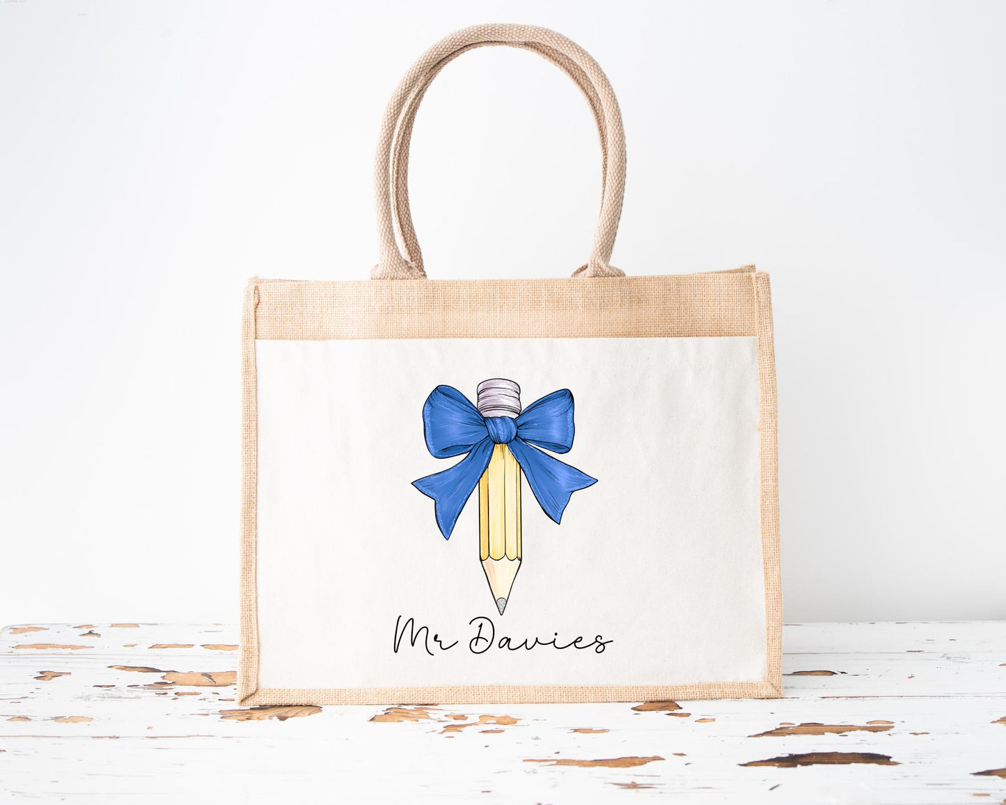 Personalised Teacher Jute Bag: End of Term Gift