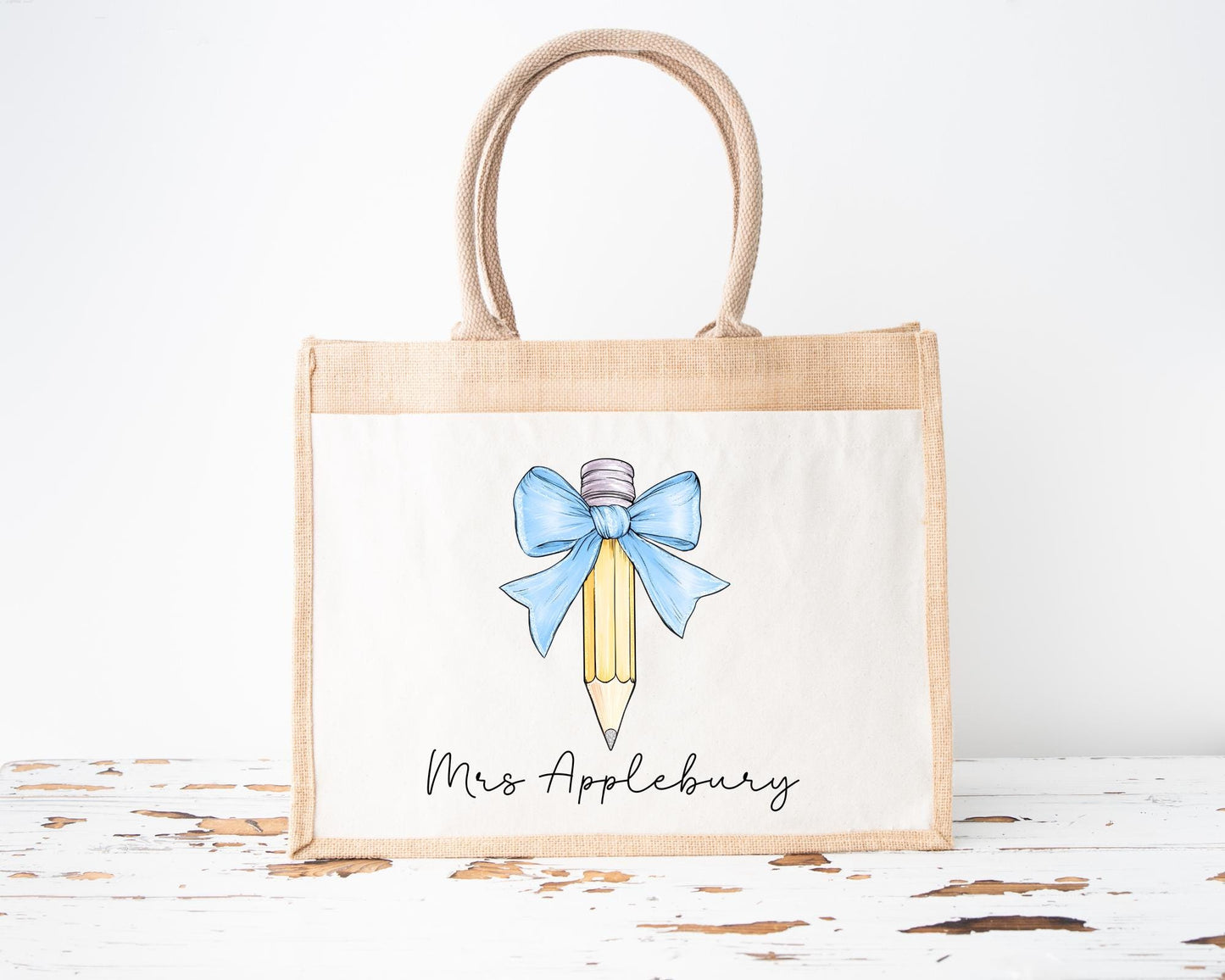 Personalised Teacher Jute Bag: End of Term Gift