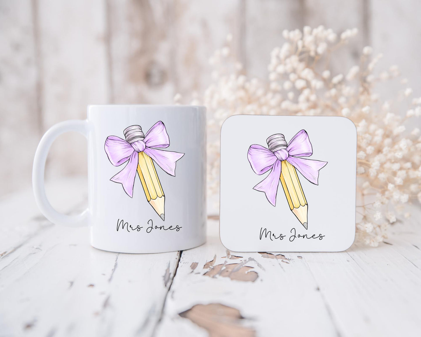 Personalised Teacher Mug & Coaster Set: End of Term Gift