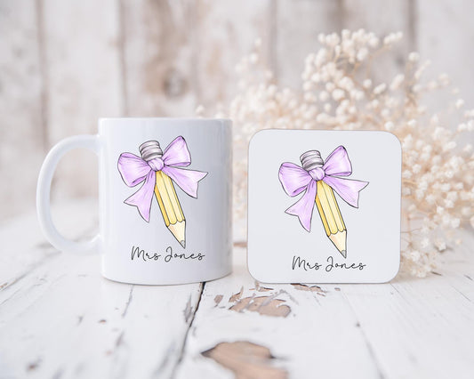 Personalised Teacher Mug & Coaster Set: End of Term Gift