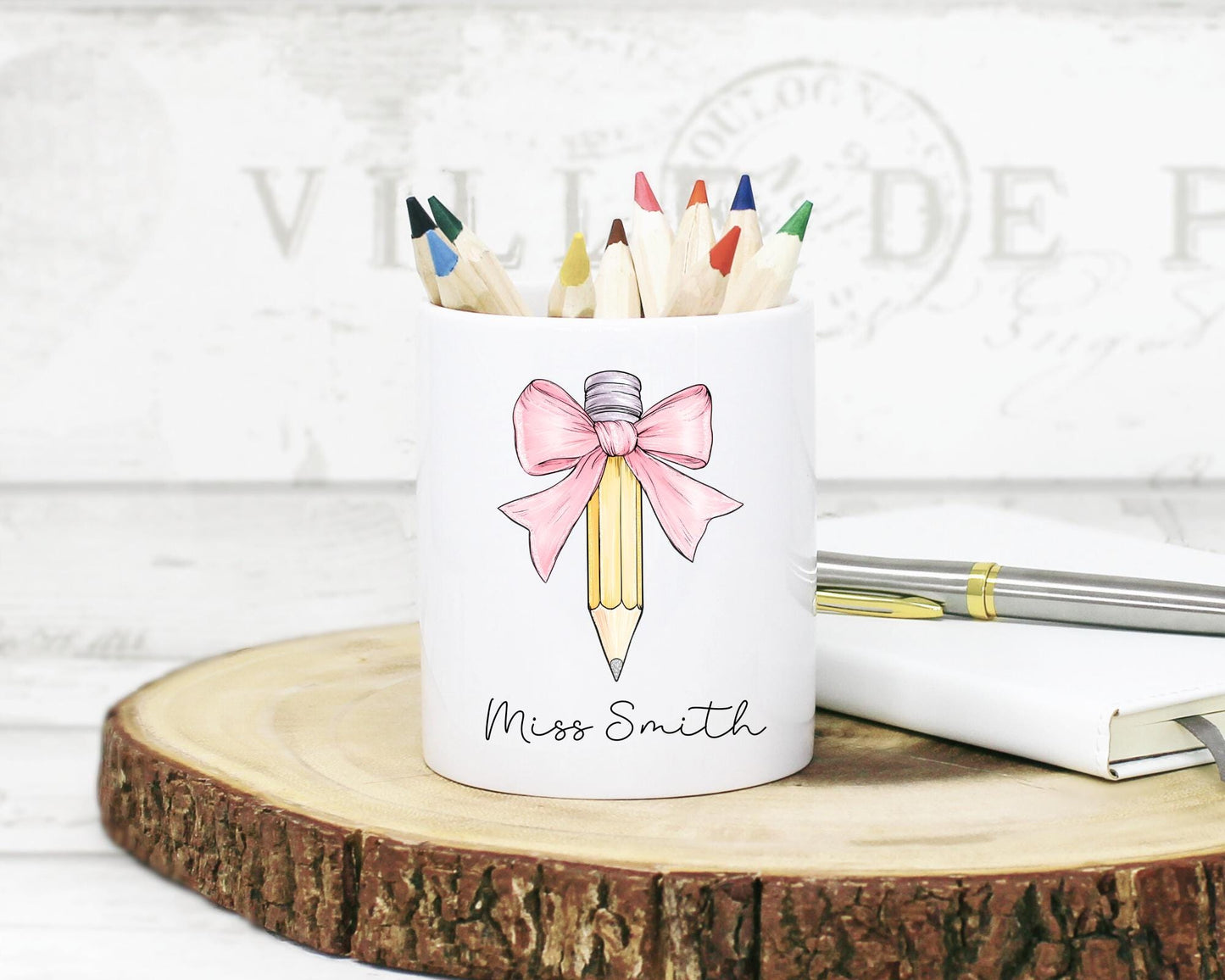 Personalised Teacher Pencil Pot: Ceramic School Thank You Gift