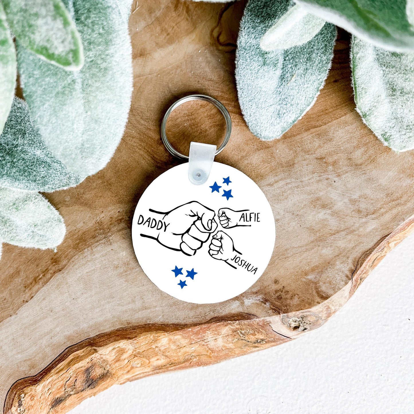 Father's Day Personalised Keyring Gift Daddy Dad Grandad Children Hands Birthday Keepsake