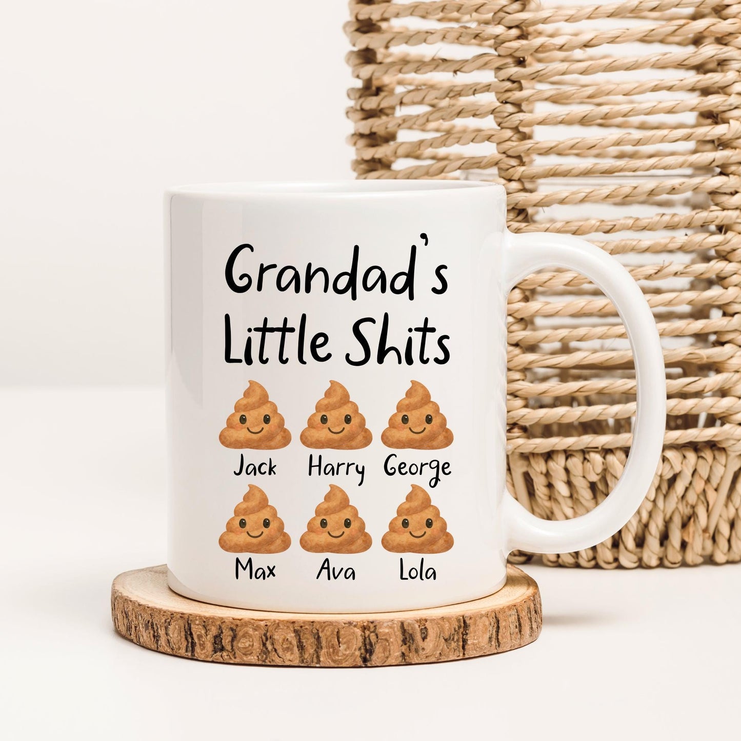 Father's Day Mug Personalised Funny Dad's Little Shits Daddy Grandad Grandpa Birthday Rude Gift For Dad