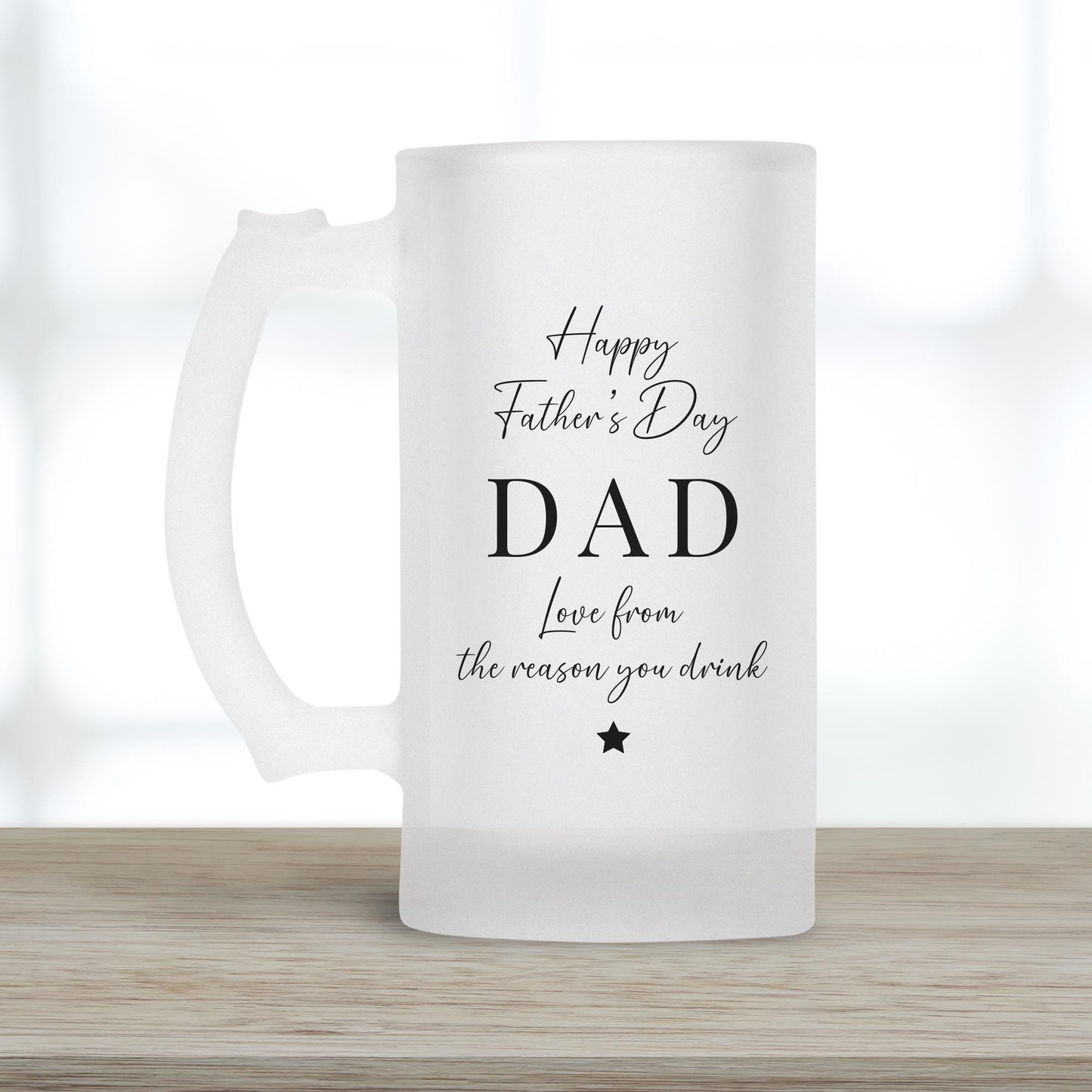 Father's Day Gift Beer Glass Personalised Photo Dad Daddy Grandad Drink Stein Present