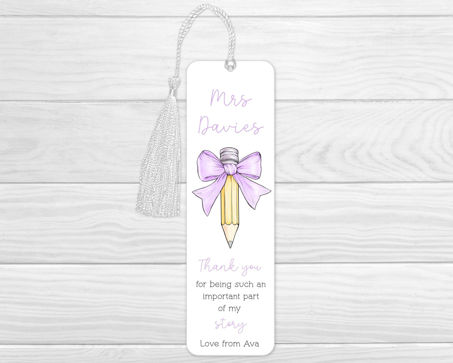 Personalised Teacher Bookmark: End of Term Gift