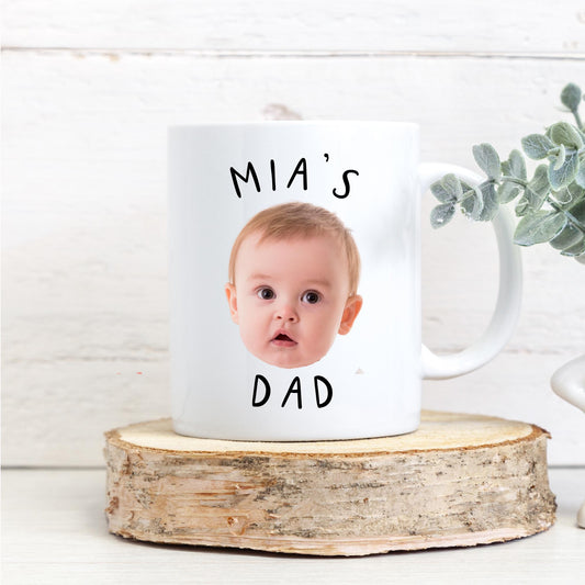 Baby Photo Mug - Dad Grandad Birthday Gift - Baby Face Personalised - New Dad Gift - Funny Father's Day Present - Mug For New Daddy