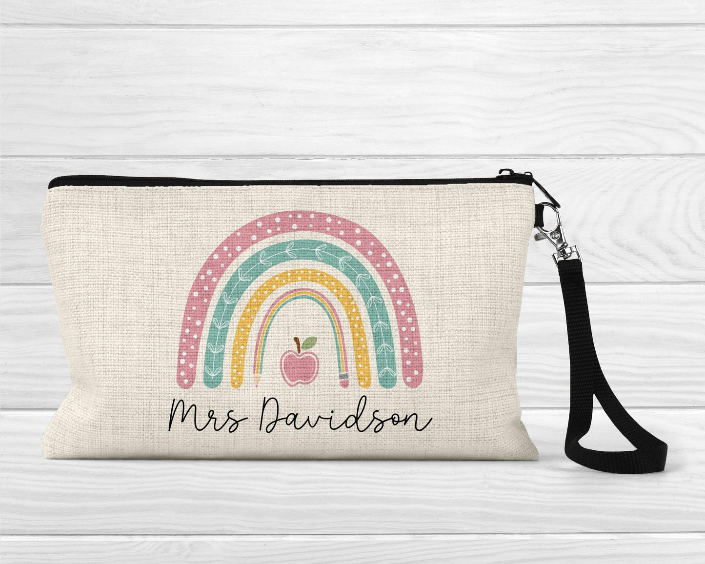 Personalised Teacher Pencil Case: End of Term Gift, Linen Stationery