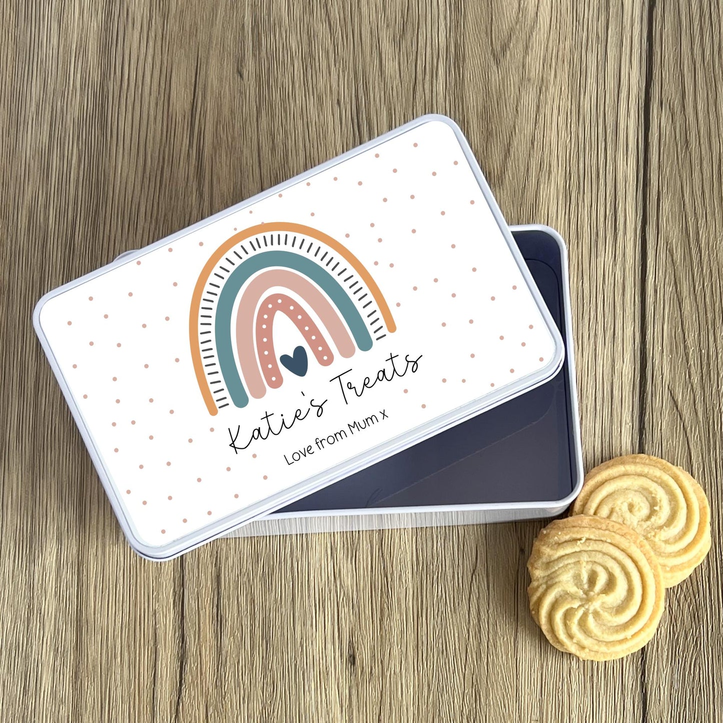 Personalised Teacher Biscuit Tin - End Of Term Gift - Thank You School Present - Custom Treat Cookie Cake Tin