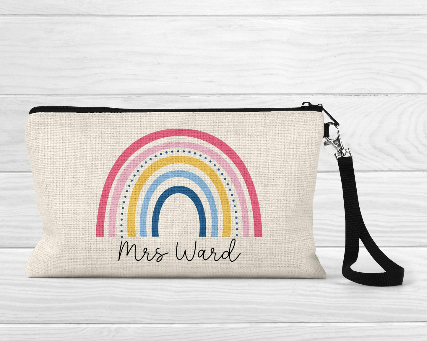 Personalised Teacher Pencil Case: End of Term Gift, Linen Stationery