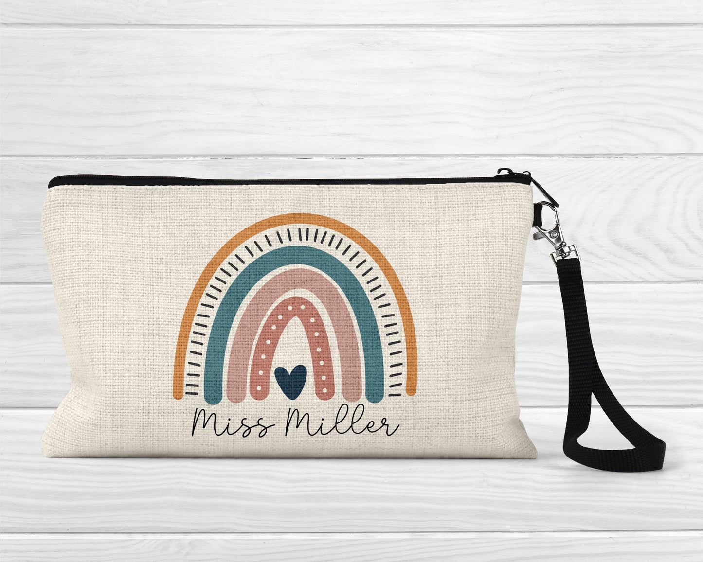 Personalised Teacher Pencil Case: End of Term Gift, Linen Stationery