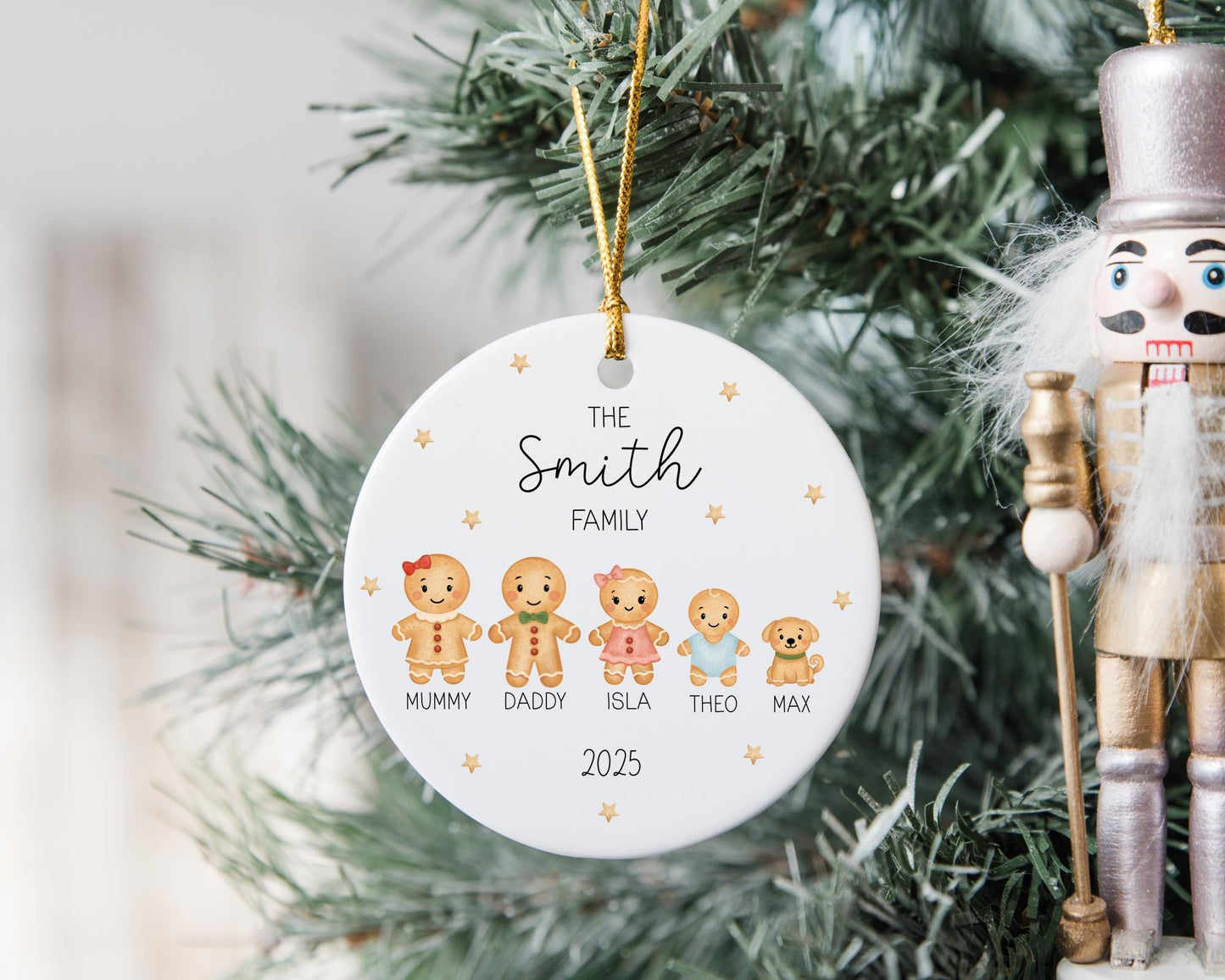 Family Christmas Decoration Personalised Gingerbread Tree Ornament 2025 Gift