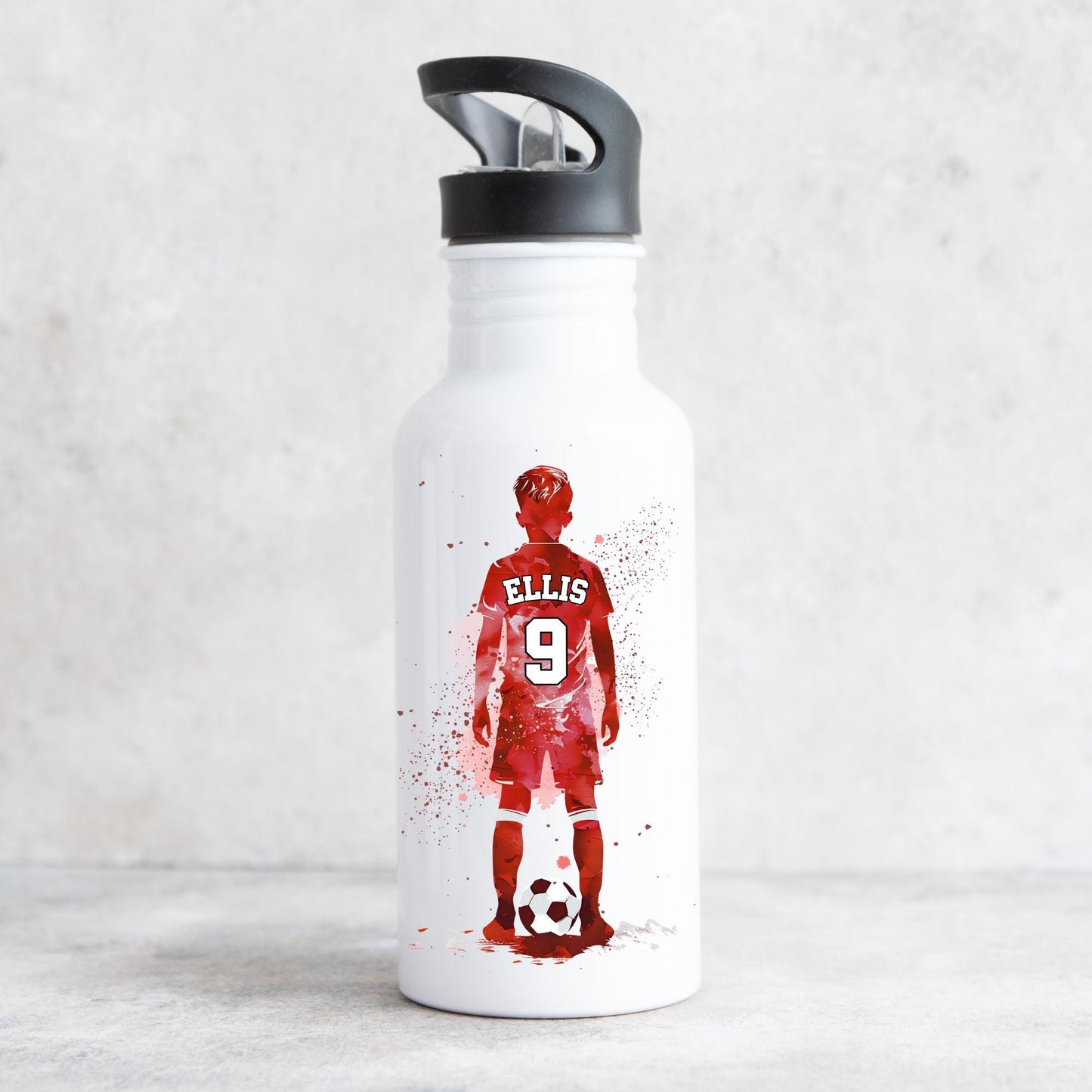 Personalised Football Water Bottle: Back To School, Stainless Steel, 500ml