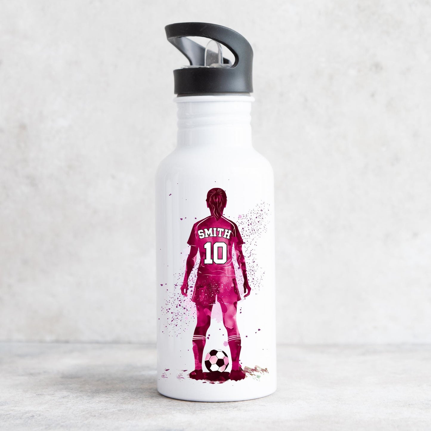Personalised Football Water Bottle: Back To School, Stainless Steel, 500ml