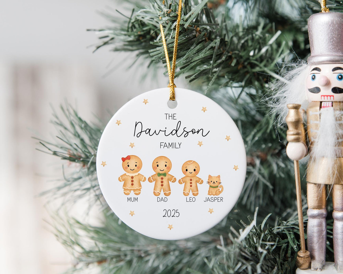 Family Christmas Decoration Personalised Gingerbread Tree Ornament 2025 Gift
