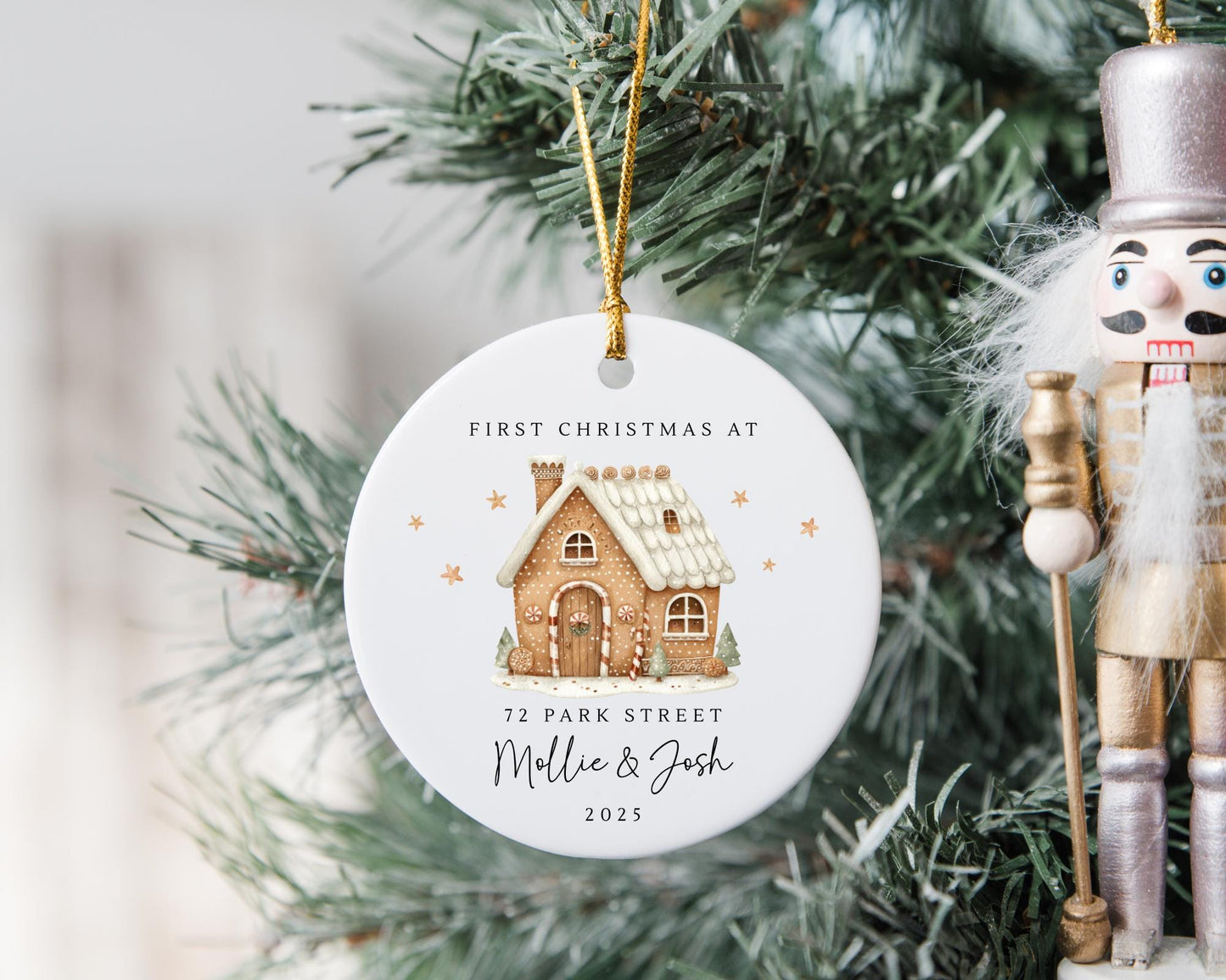 Christmas New Home Decoration - Personalised Couple Ornament - Moving House Gift - Housewarming Xmas Gift - First Home Keepsake
