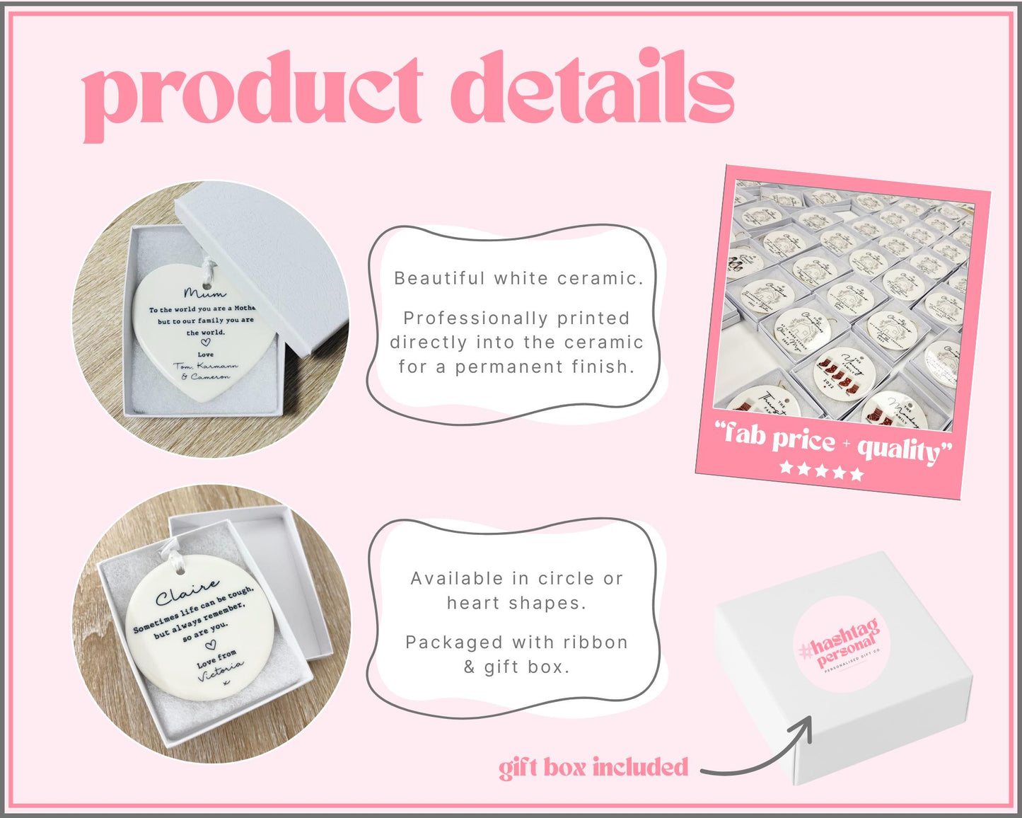 Personalised New Baby Ceramic Ornament And Then There Were 3 Keepsake Gift