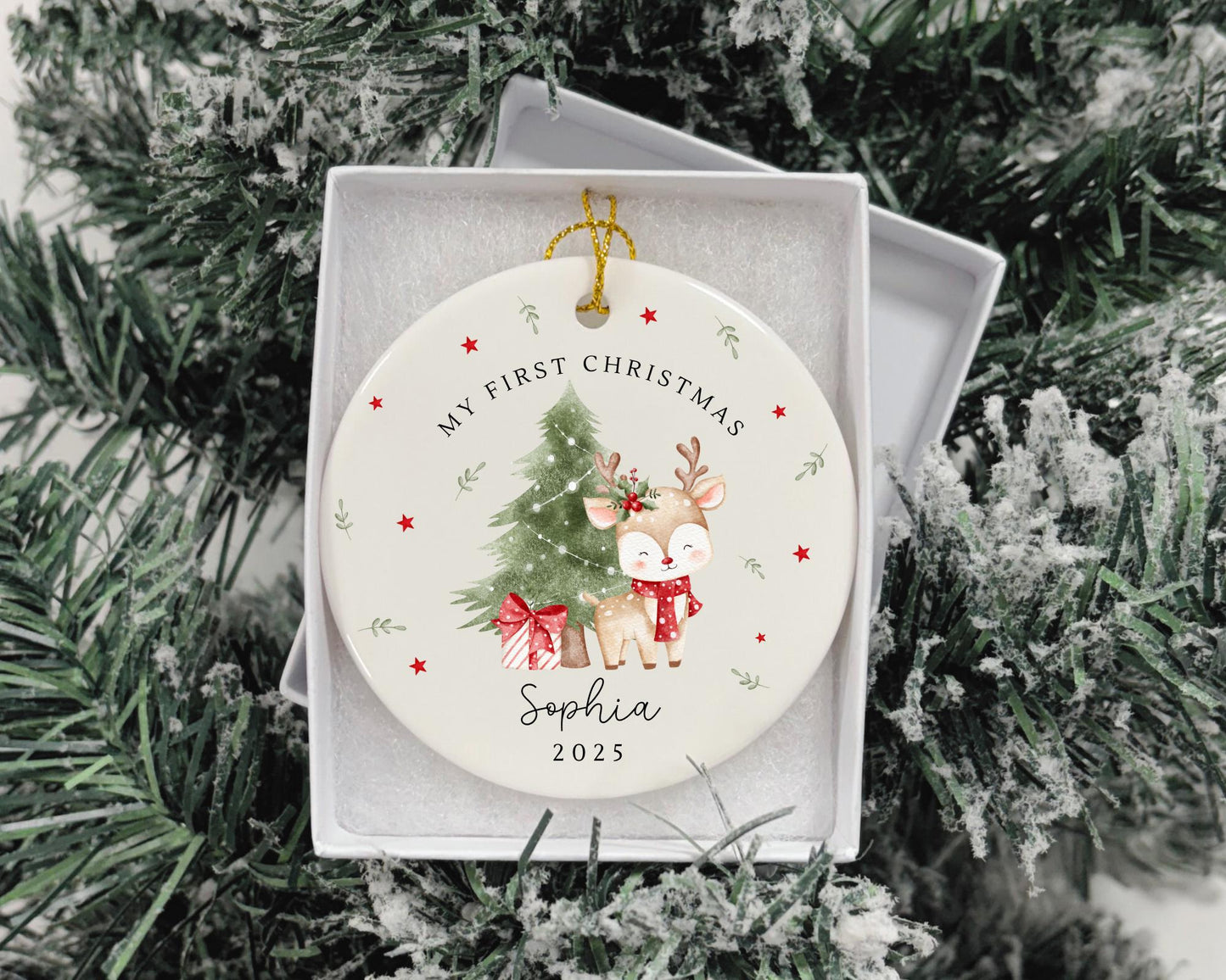 Personalised My First Christmas Ornament Baby First Xmas Ceramic Decoration 2025 Gift