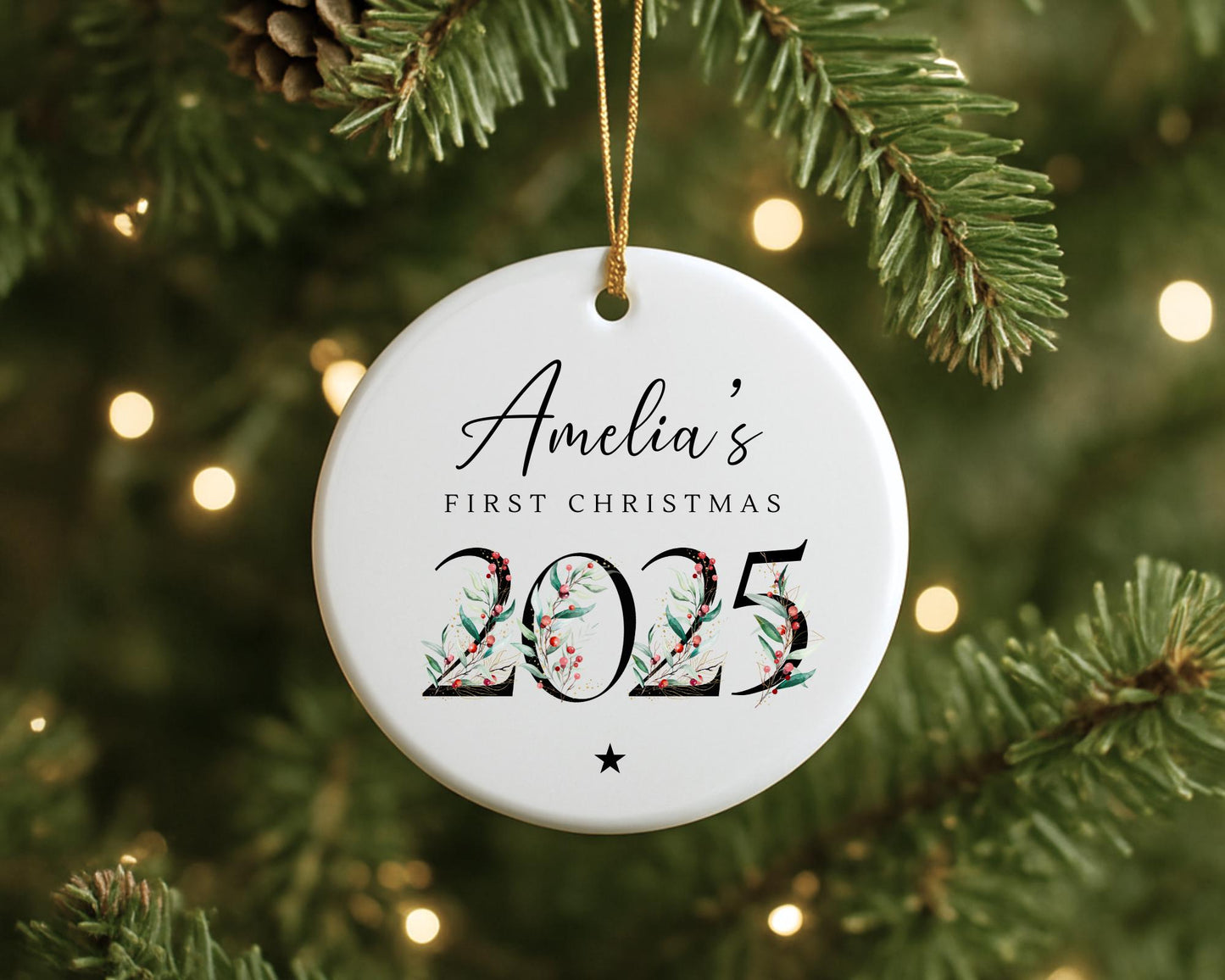 My First Christmas Ornament Personalised Baby 2025 Decoration