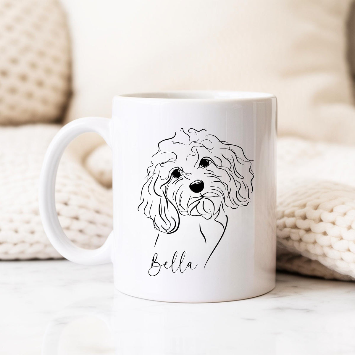 Cockapoo Personalised Mug Line Art Dog Gift