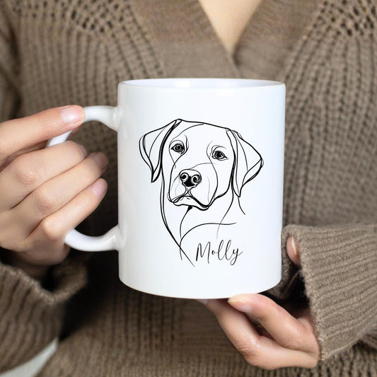 Labrador Personalised Mug Line Art Dog Gift