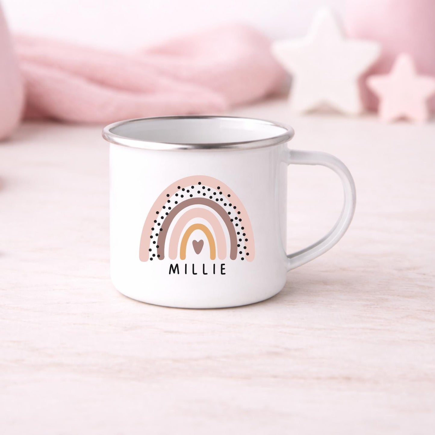 Personalised Children's Mug Big Little Sister Enamel Kids Cup Gift