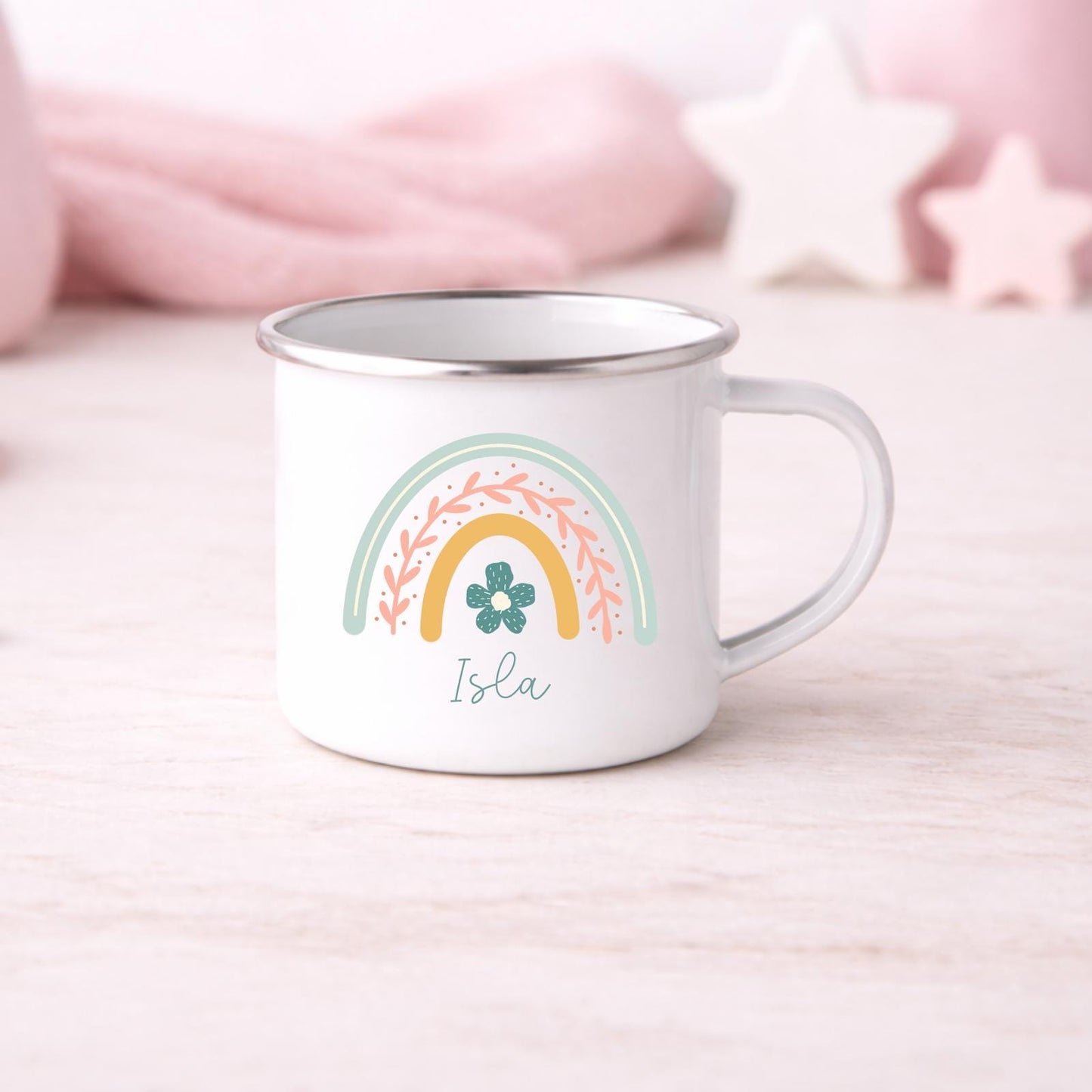 Personalised Children's Mug Big Little Sister Enamel Kids Cup Gift