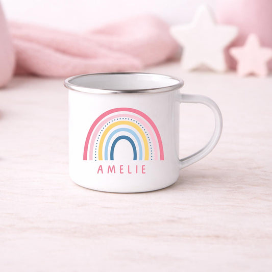 Personalised Children's Mug Big Little Sister Enamel Kids Cup Gift