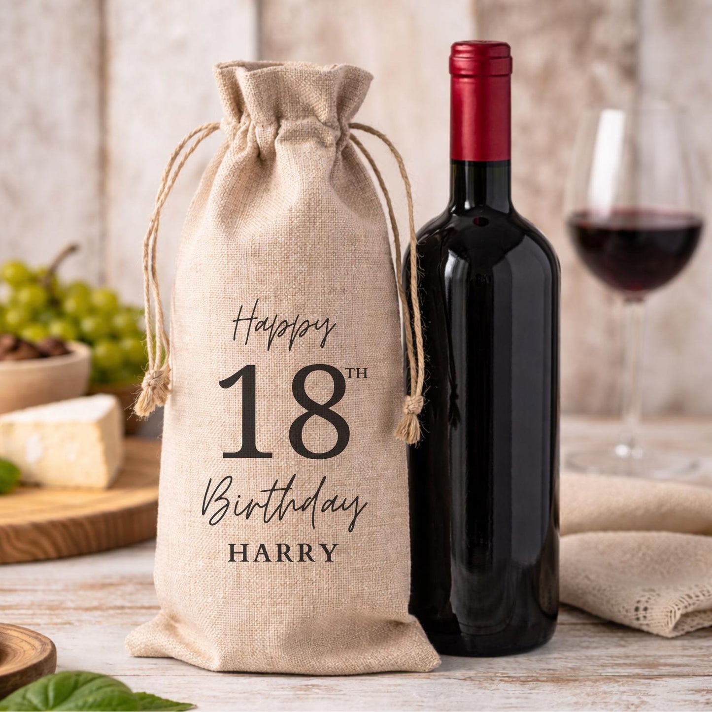 18th Birthday Personalised Wine Bottle Gift Bag Drinks Gift