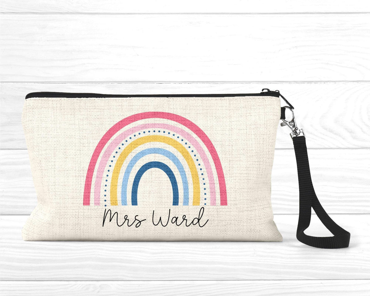 Personalised Teacher Pencil Case: End of Term Gift, Linen Stationery