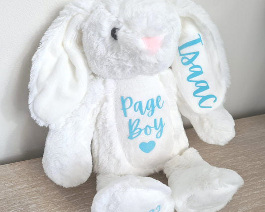 Page Boy Gift Soft Toy Bunny Teddy Personalised Boys Wedding Present