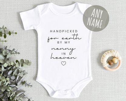 Handpicked For Earth Baby Vest Pregnancy Reveal Announcement Bodysuit Personalised Gift