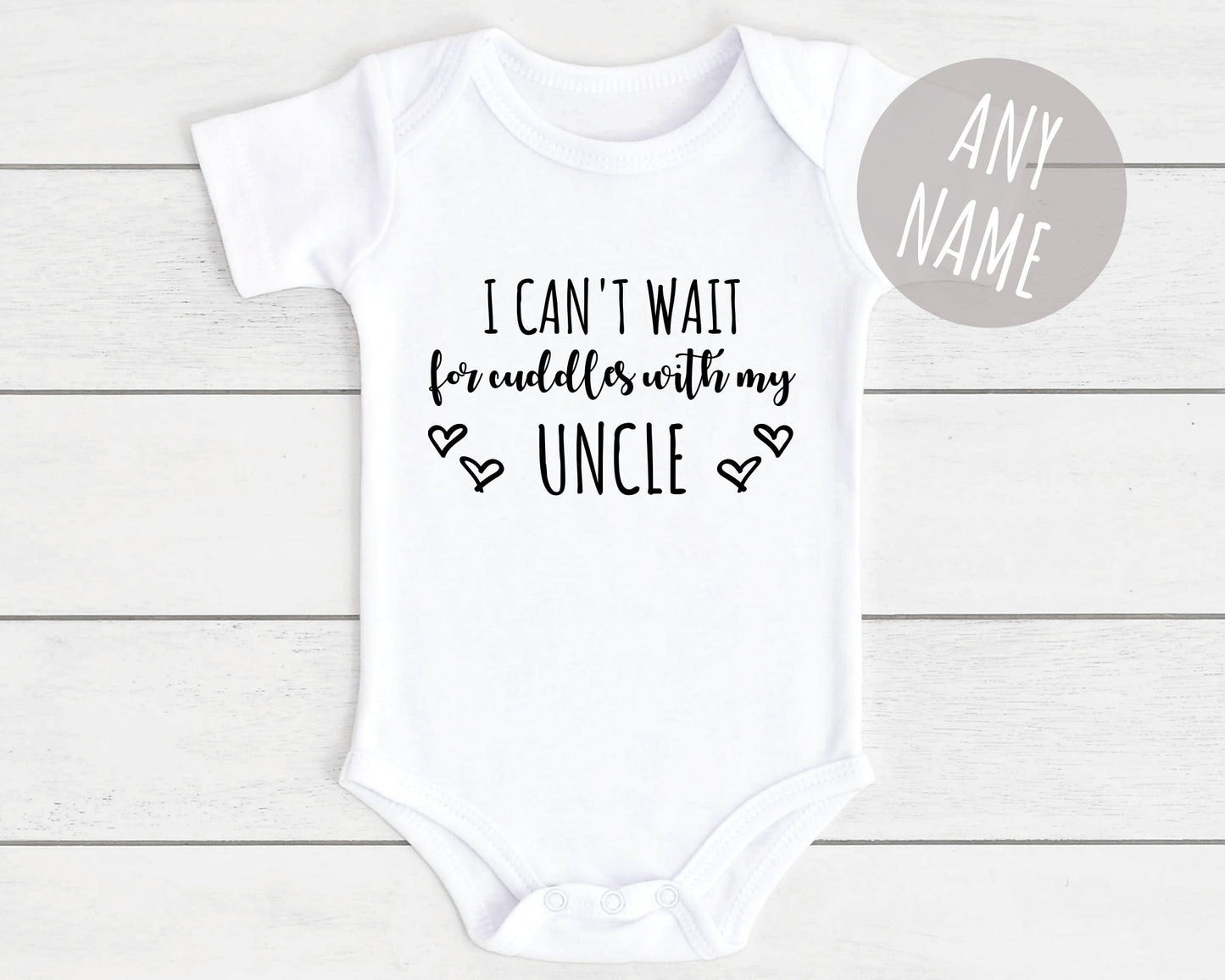 Pregnancy Announcement Baby Vest Personalised Bodysuit For Nanny Grandad Auntie Family Etc