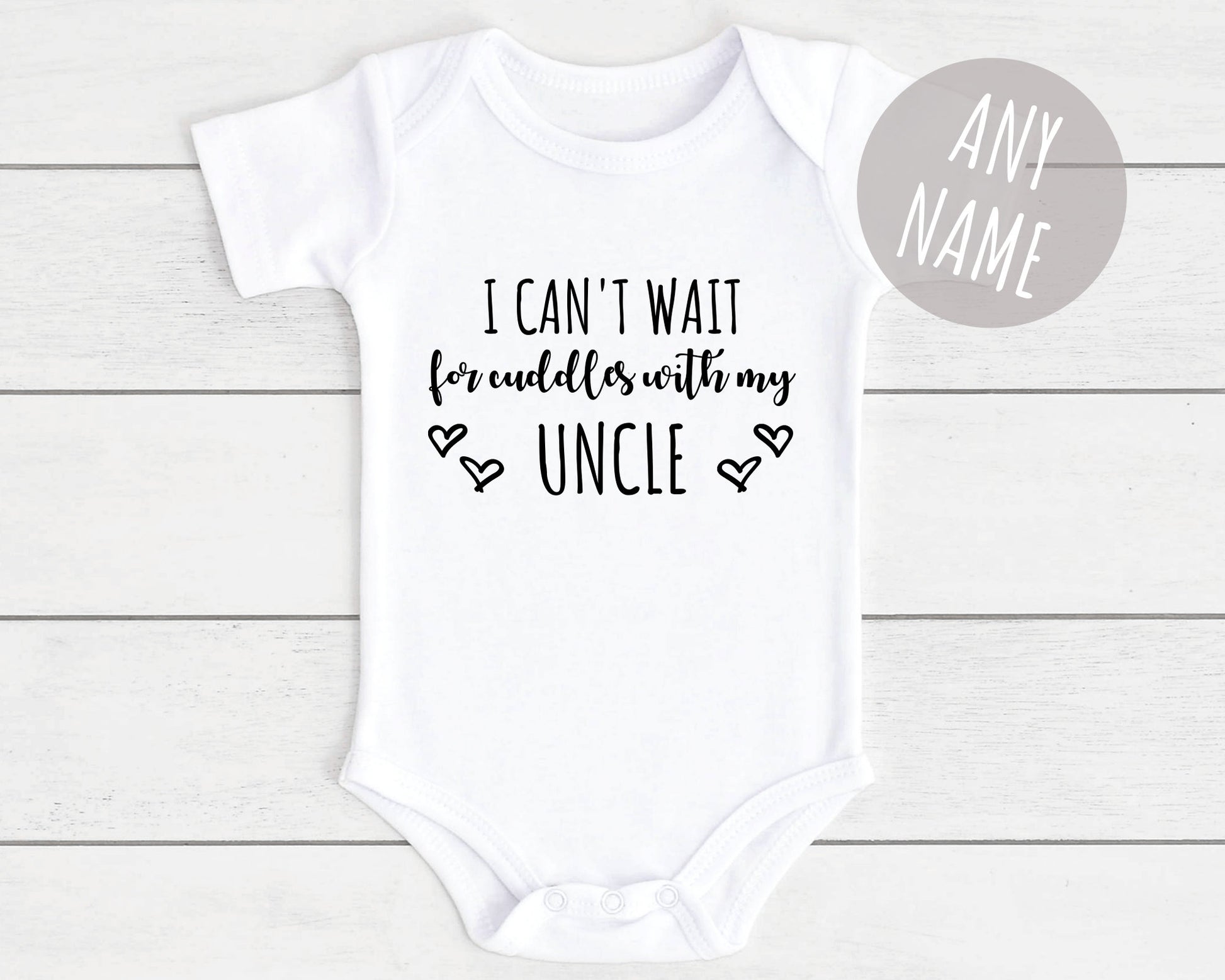 Pregnancy Announcement Baby Vest Personalised Bodysuit For Nanny Grandad Auntie Family Etc