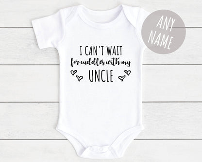 Pregnancy Announcement Baby Vest Personalised Bodysuit For Nanny Grandad Auntie Family Etc