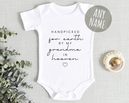 Handpicked For Earth Baby Vest Pregnancy Reveal Announcement Bodysuit Personalised Gift