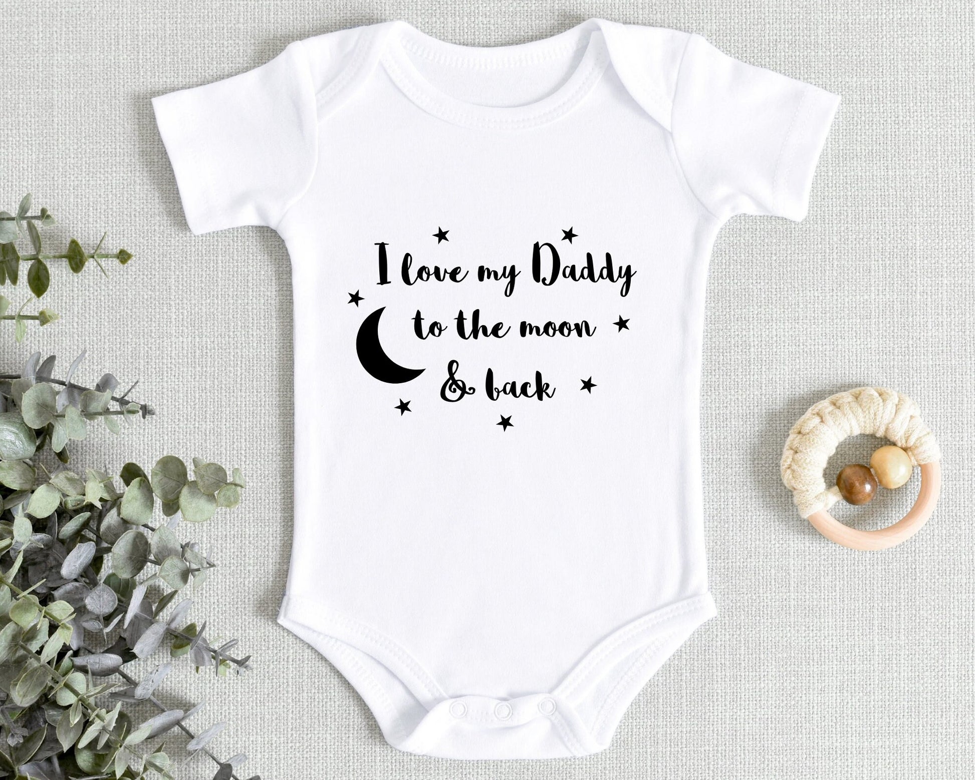 I Love My Daddy To The Moon & Back Baby Vest Bodysuit Babygrow Shower Gift