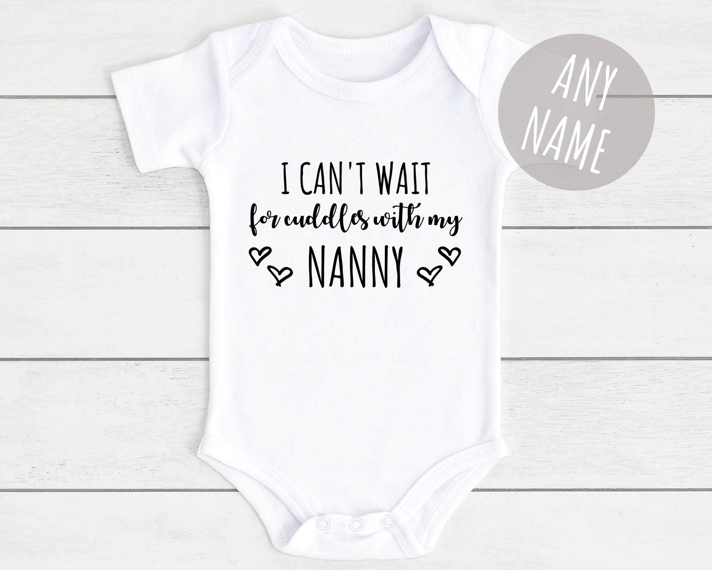 Pregnancy Announcement Baby Vest Personalised Bodysuit For Nanny Grandad Auntie Family Etc