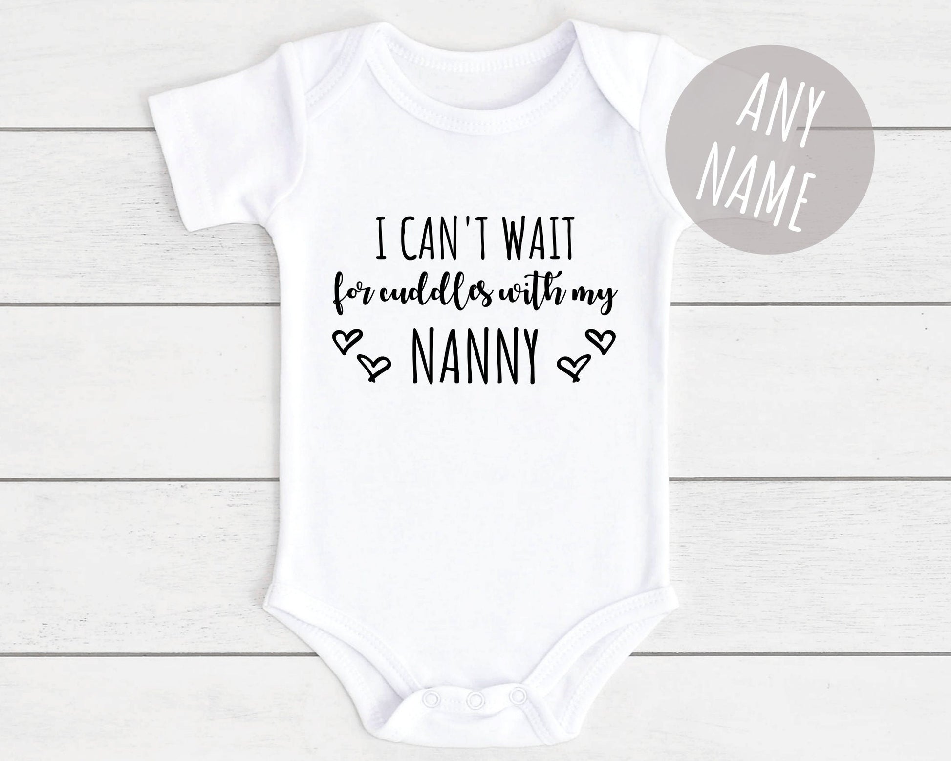 Pregnancy Announcement Baby Vest Personalised Bodysuit For Nanny Grandad Auntie Family Etc