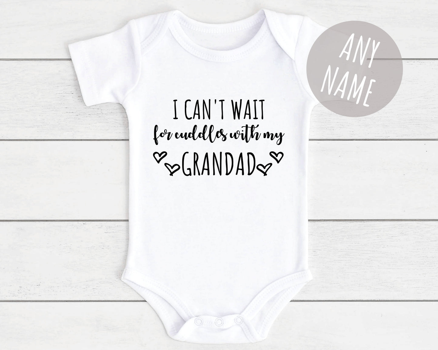 Pregnancy Announcement Baby Vest Personalised Bodysuit For Nanny Grandad Auntie Family Etc