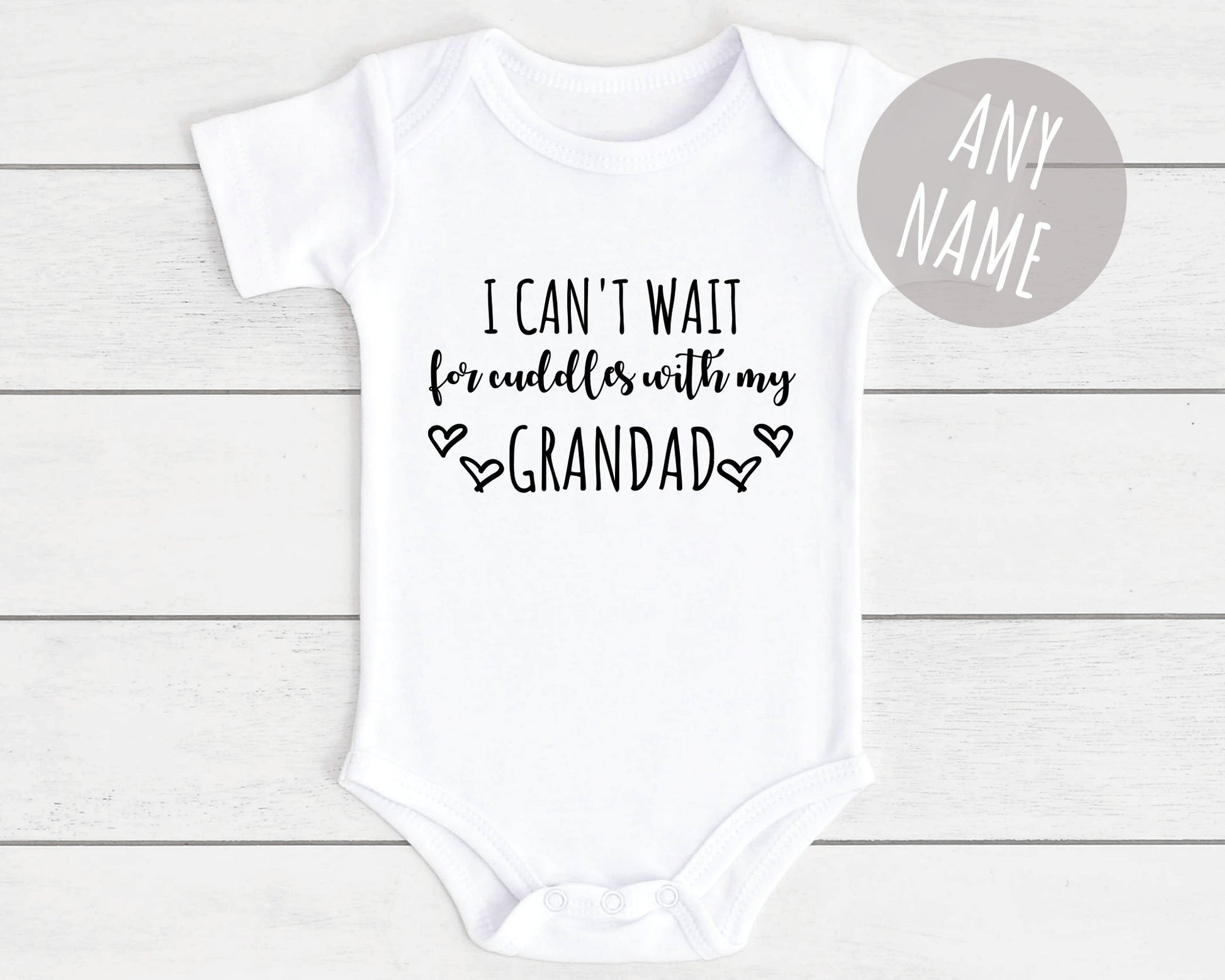 Pregnancy Announcement Baby Vest Personalised Bodysuit For Nanny Grandad Auntie Family Etc