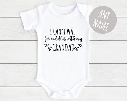 Pregnancy Announcement Baby Vest Personalised Bodysuit For Nanny Grandad Auntie Family Etc