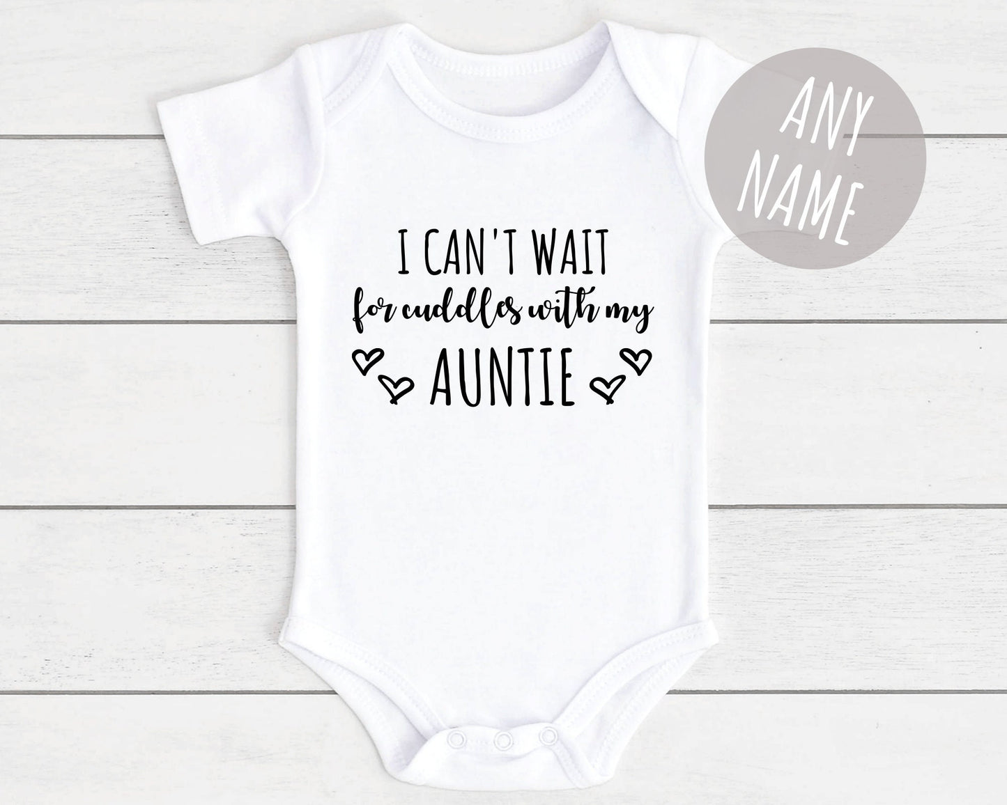 Pregnancy Announcement Baby Vest Personalised Bodysuit For Nanny Grandad Auntie Family Etc