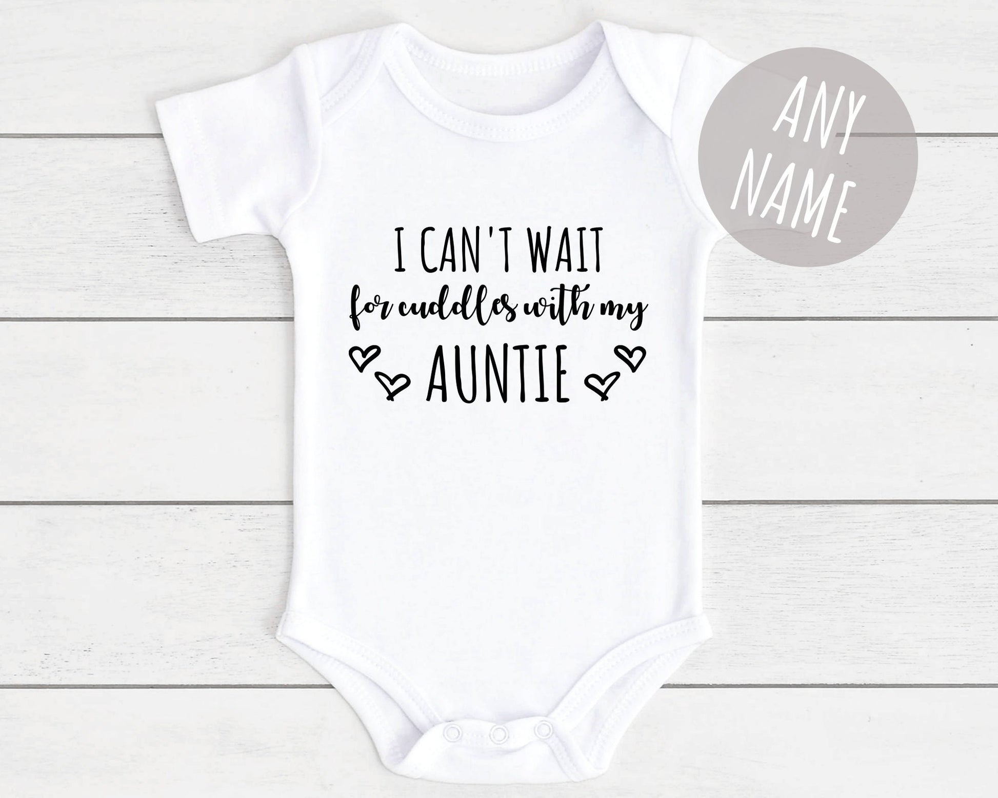 Pregnancy Announcement Baby Vest Personalised Bodysuit For Nanny Grandad Auntie Family Etc