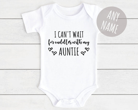 Pregnancy Announcement Baby Vest Personalised Bodysuit For Nanny Grandad Auntie Family Etc