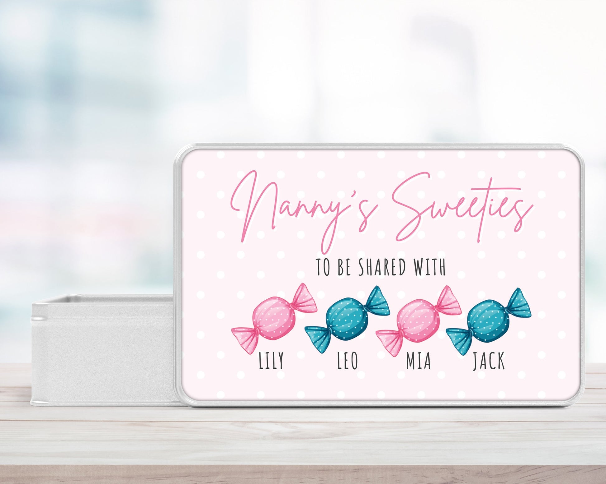 Personalised Sweet Tin Christmas Gift For Grandparents, Nanny, Grandma Etc